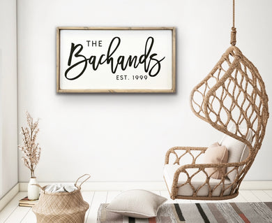 Family Name Sign Customizable - Horizontal