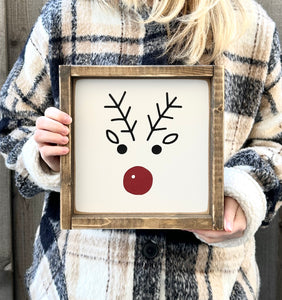 Rudolph Itty Bitty Wood Sign