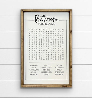 Bathroom Word Search 16x24