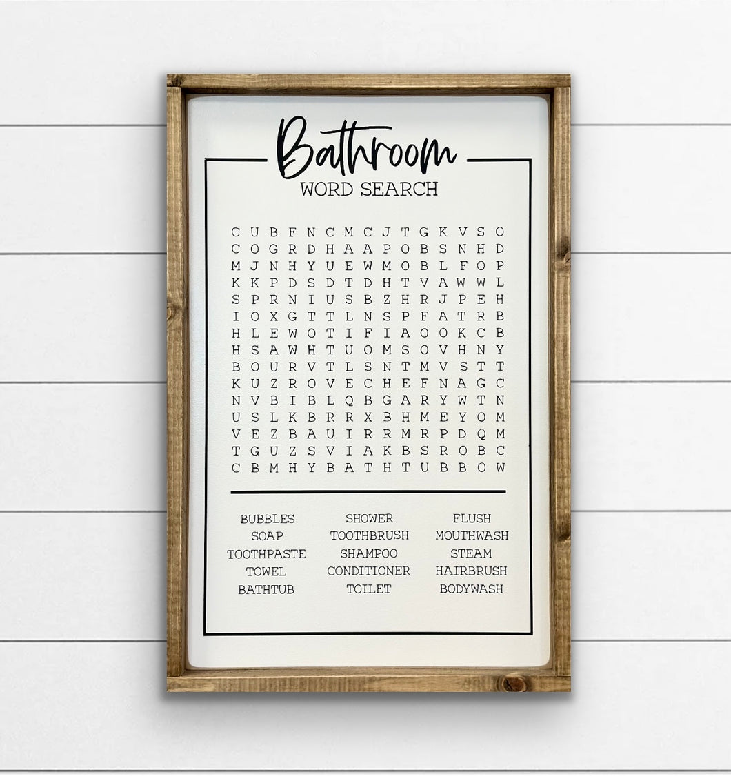 Bathroom Word Search 16x24